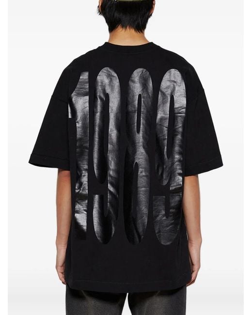 1989 STUDIO Black Graphic-Print T-Shirt for men
