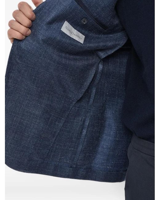 Corneliani Blue Single-Breasted Patch-Pocket Blazer for men