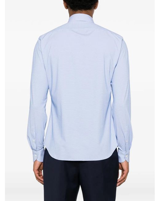 Xacus Blue Spread-Collar Button-Down Shirt for men