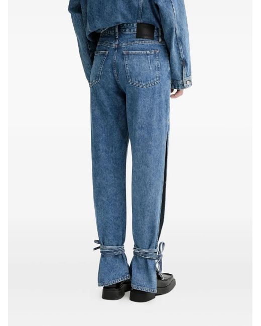 Won Hundred Blue Side-Slit Tied-Cuffs Denim Jeans