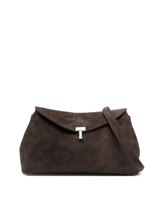 Totême  Black T-Lock Suede Clutch
