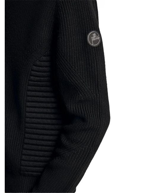 Fusalp Black Ribbed Ottoman-Panel Sweater for men
