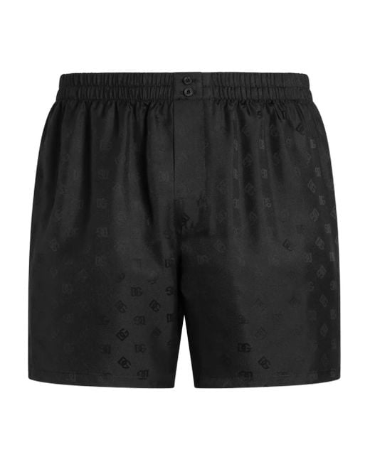 メンズ Dolce & Gabbana Dgロゴ シルクジャカード ボクサー Black