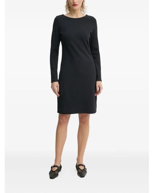 Marc O' Polo Black Long-Sleeve Crew-Neck Mini Dress