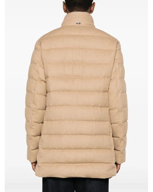 Herno Natural High-Neck Zip-Up Quilted Coat for men