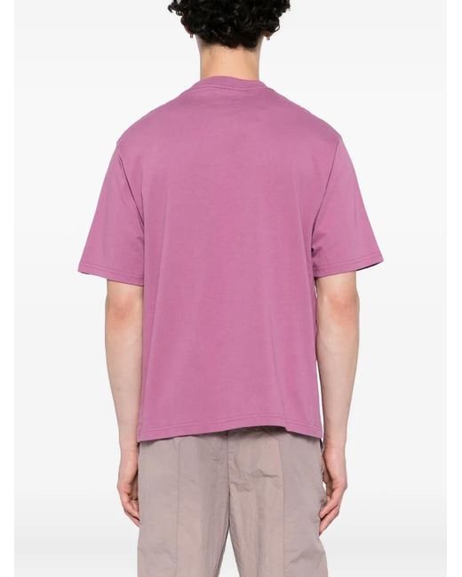 SPORT b. by agnès b. Pink Logo-Embroidered T-Shirt for men