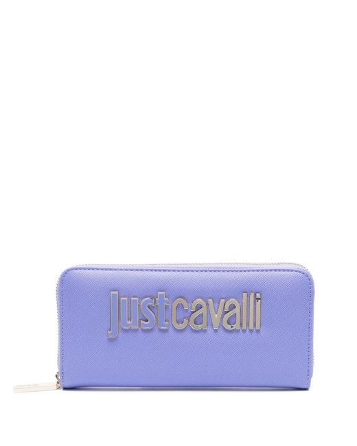 Just Cavalli Purple Logo-Lettering Faux-Leather Wallet