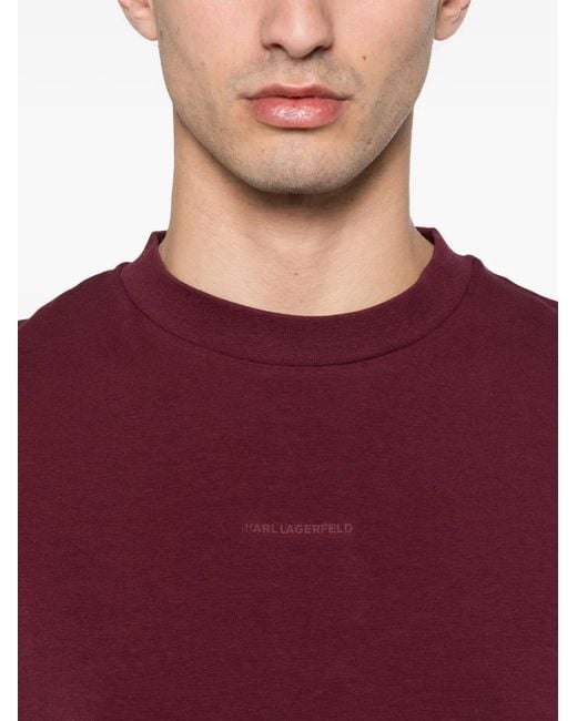 Karl Lagerfeld Red Logo-Detail T-Shirt for men