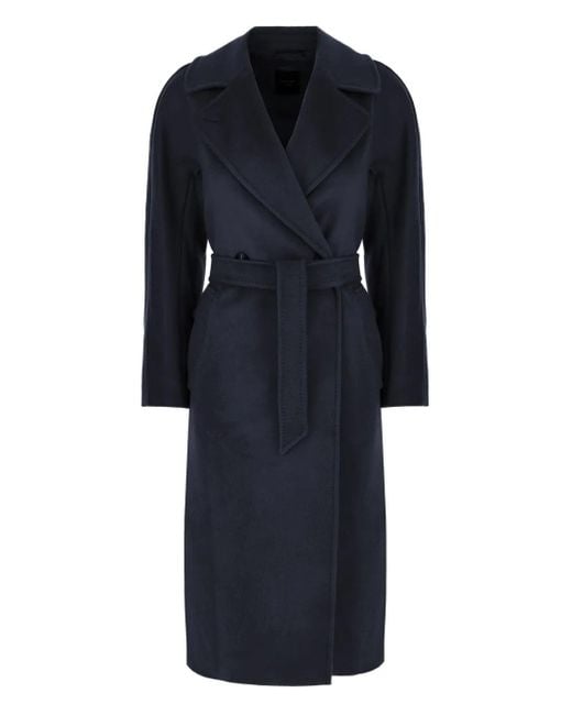 Weekend by Maxmara Blue Belted Wool Coat