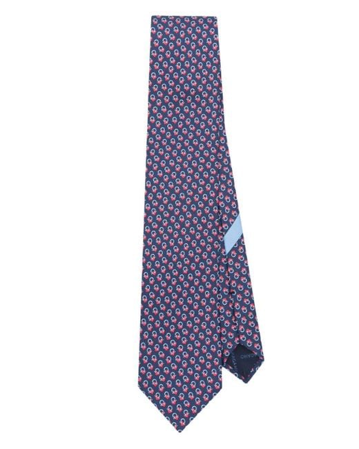 Cravatta con stampa di Ferragamo in Purple da Uomo