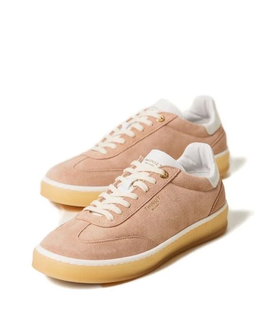 Twinset Pink Suede Sneakers