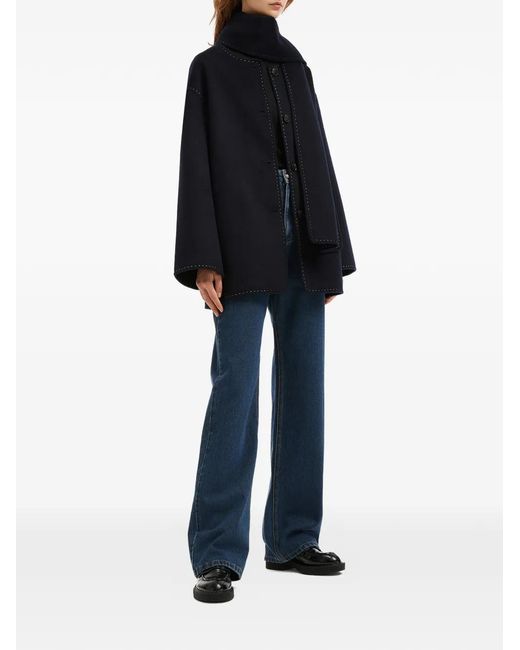 B+ AB Blue Scarf-Embellished Jacket