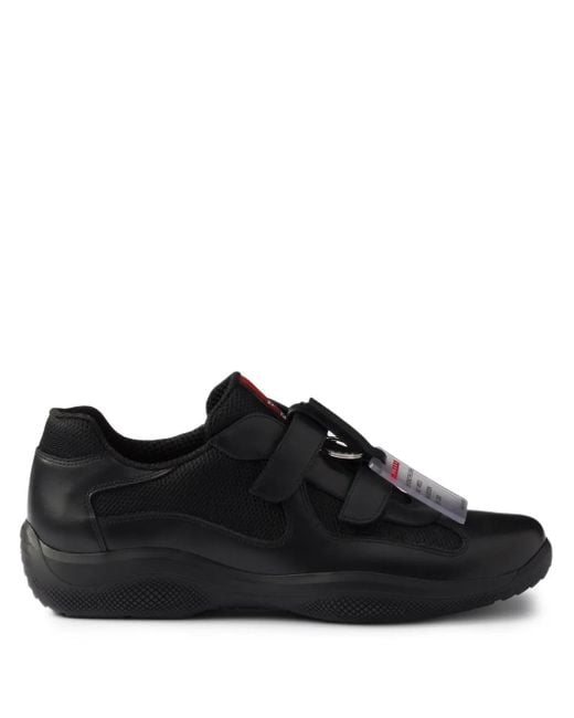 Prada America's Cup Sneakers mit Klettverschluss in Black für Herren