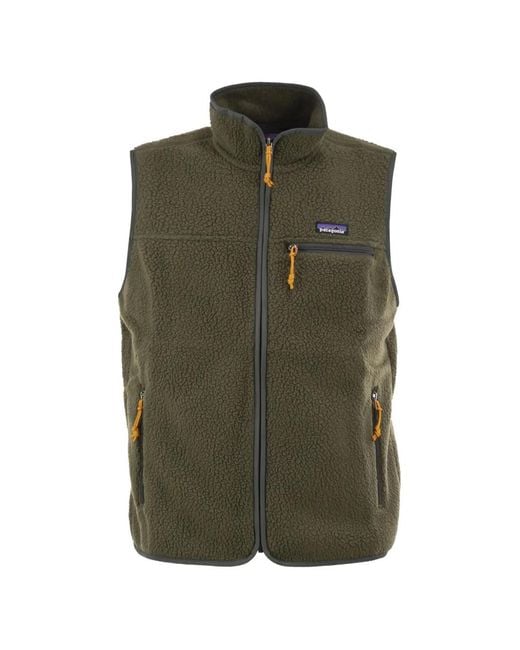 Patagonia Green Retro Pile Fleece-Texture Gilet for men