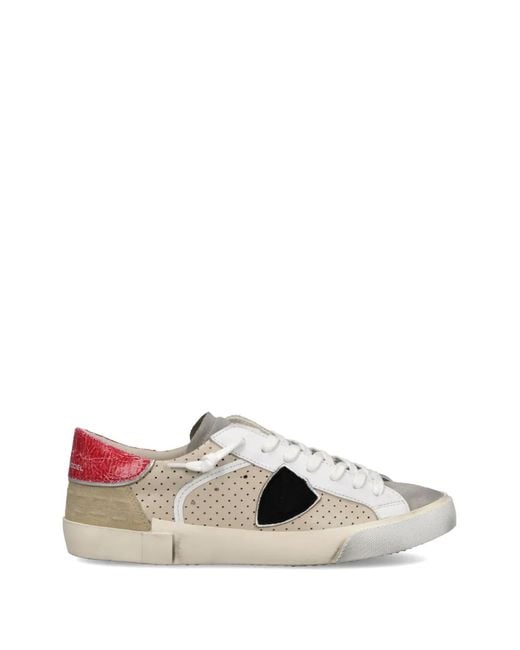 Philippe Model White Perforated Panelled Sneakers for men