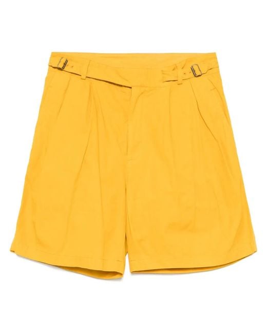 Kolor Yellow Cotton Bermuda Shorts for men
