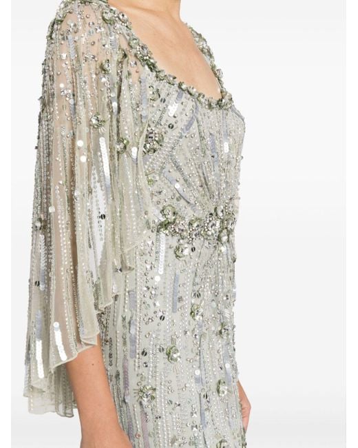 Jenny Packham Gray Brightstar Sequin-embellished Tulle Gown