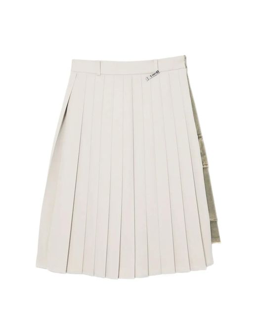 Maison Mihara Yasuhiro White Pleated Midi Skirt