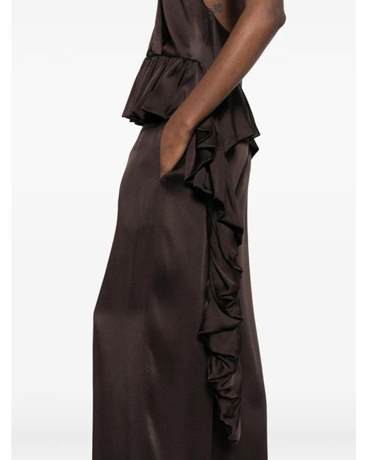 LIBEROWE Black Ruffled Peplum Blouse