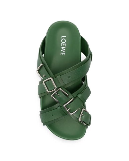 Loewe Green Fussbett Multi-Strap Buckle-Fastening Sandals for men