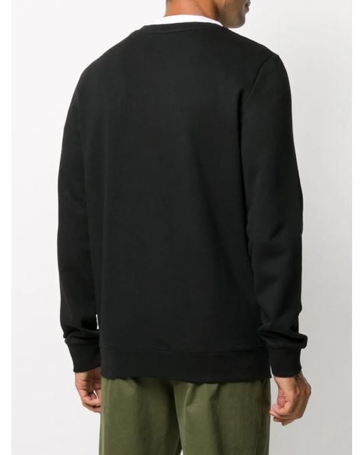 A.P.C. Black Logo-Print Crew Neck Sweatshirt for men