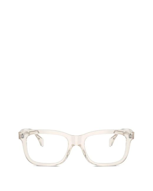 Moncler White Transparent Square-Frame Glasses