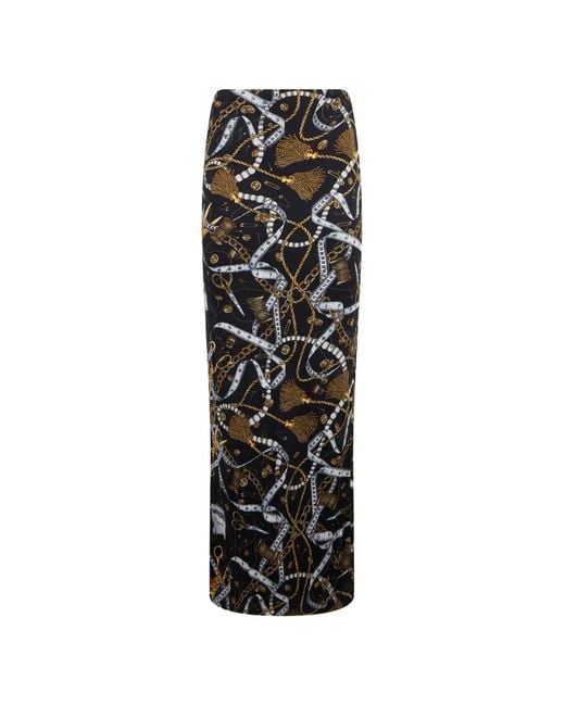Moschino Black Graphic-Print Maxi Skirt
