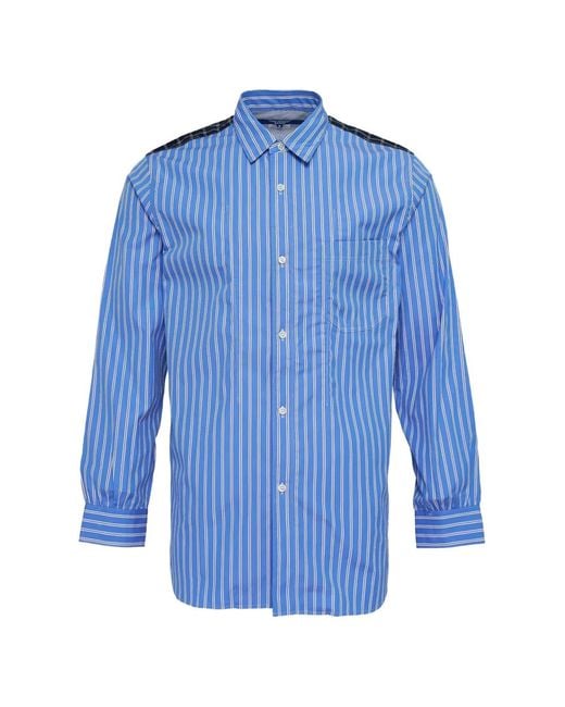 Junya Watanabe Blue Check Stripe Shirt for men