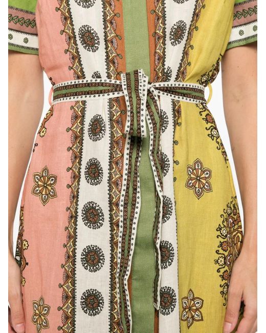 ALÉMAIS Green Contina Midi-Hemdkleid