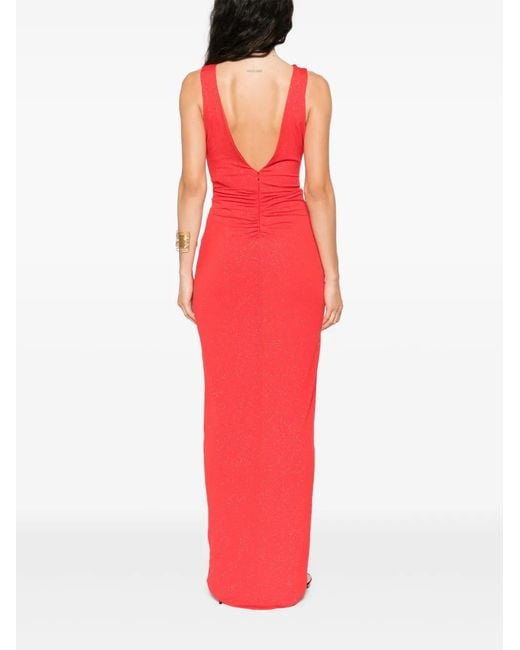 Nissa Red Glitter Maxi Dress