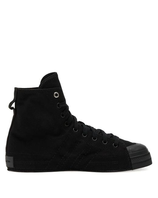 Y-3 Black Nizza Hi Lace-Up Sneakers for men