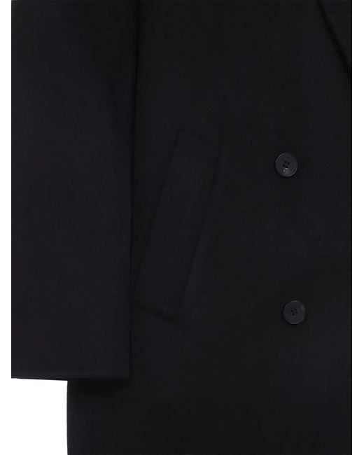 Frankie Shop Black Gaia Double-Breasted Coat