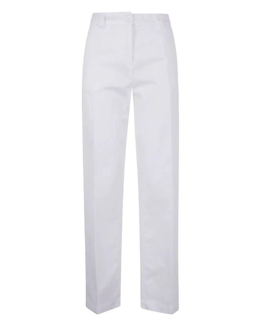 Aspesi White Hose Mit Geradem Bein