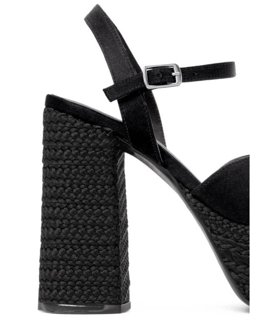 Castaner Black Fede Braided Platform Sandals