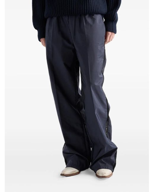 Prada Broek Met Elastische Taille in het Blue