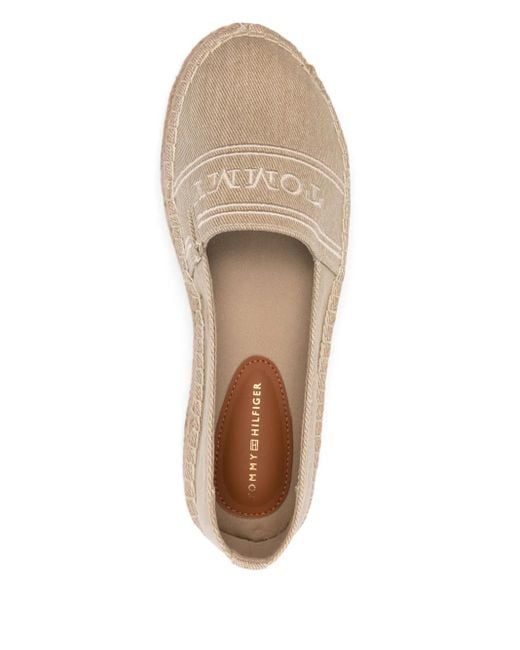 Tommy Hilfiger Natural Logo-Embroidered Espadrilles
