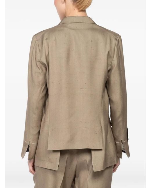 Ibrigu Natural Floral Three-Button Blazer