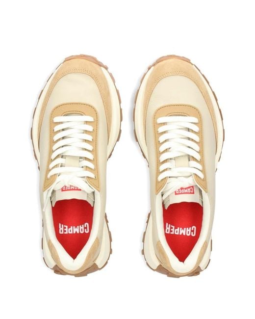 Camper White Suede-Panel Sneakers for men