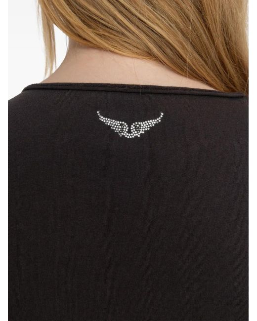 Zadig & Voltaire Gray T-Shirt mit V-Ausschnitt