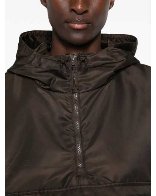CECILIE BAHNSEN Brown Hooded Balloon-Sleeve Jacket