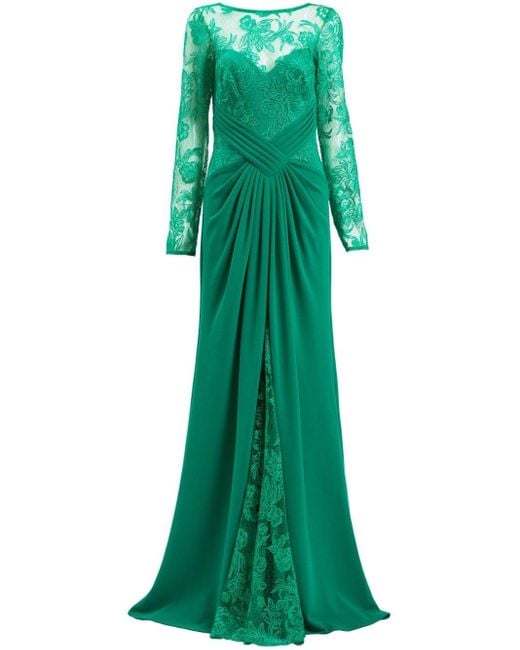 Tadashi Shoji Green Ravina Embroidered Gown