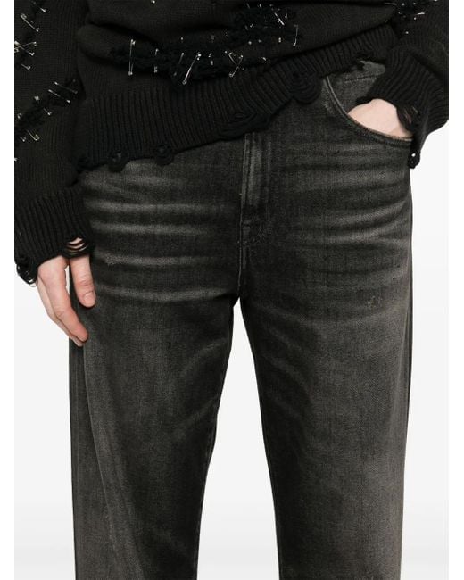 R13 Black Jeans Mit Logo-Patch