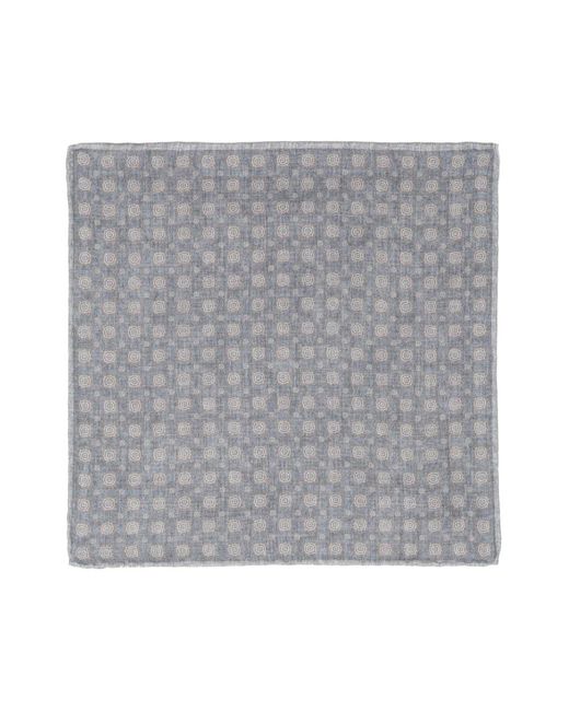 Eleventy Gray Patterned Pocket Scarf for men