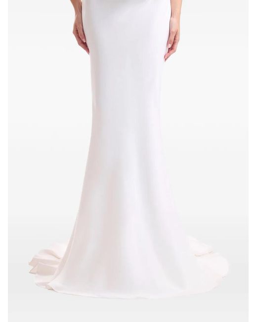 Gemy Maalouf White High-Low-Hem Long Skirt