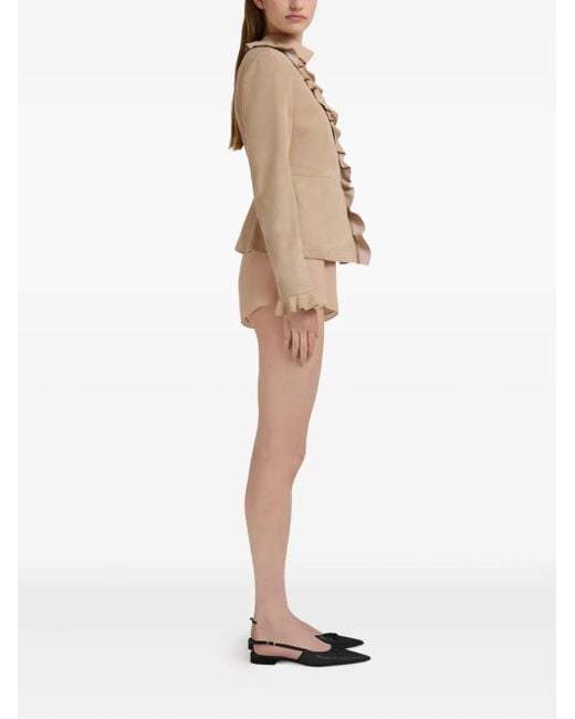 Marni Natural Ruffled Wrap Jacket