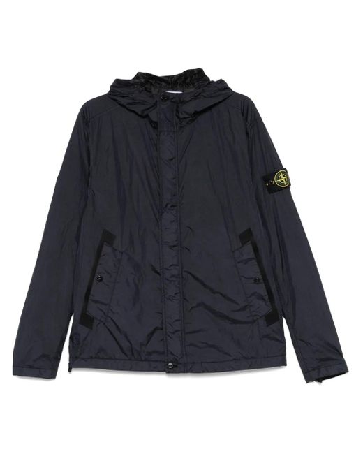 Stone Island Blue Jacket With Logo for men
