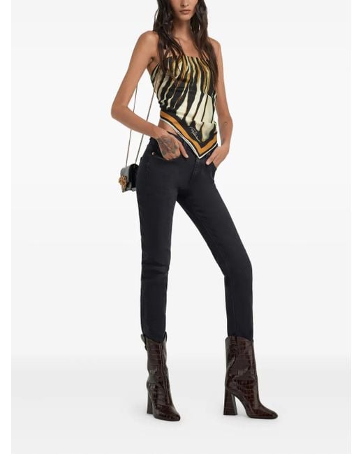 Roberto Cavalli Blue Faded Skinny Jeans