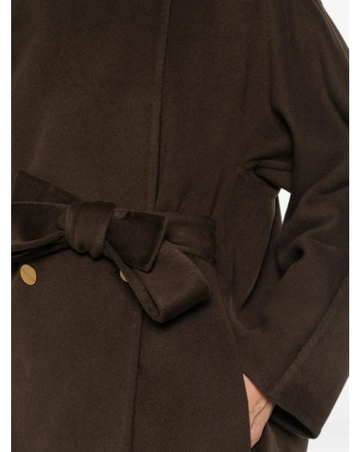 Alberta Ferretti Brown Manteau À Taille Ceinturée