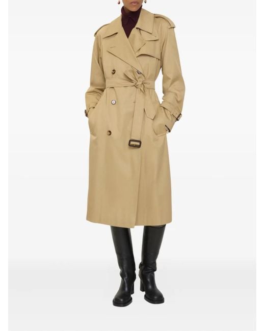 Burberry Natural Double-Breasted Belted Trench Coat
