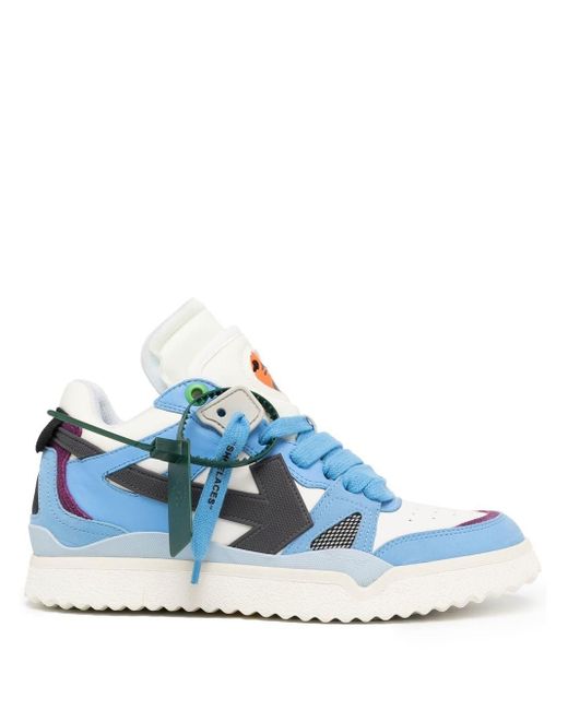 Off-White c/o Virgil Abloh Leather Sponge Mid-top Sneakers in Blue for ...